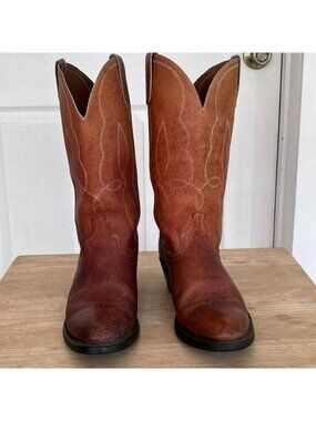 Vtg Acme Vulcan 9024 Cowgirl Western Boots 11D Pull On Oil Resistant made in USA